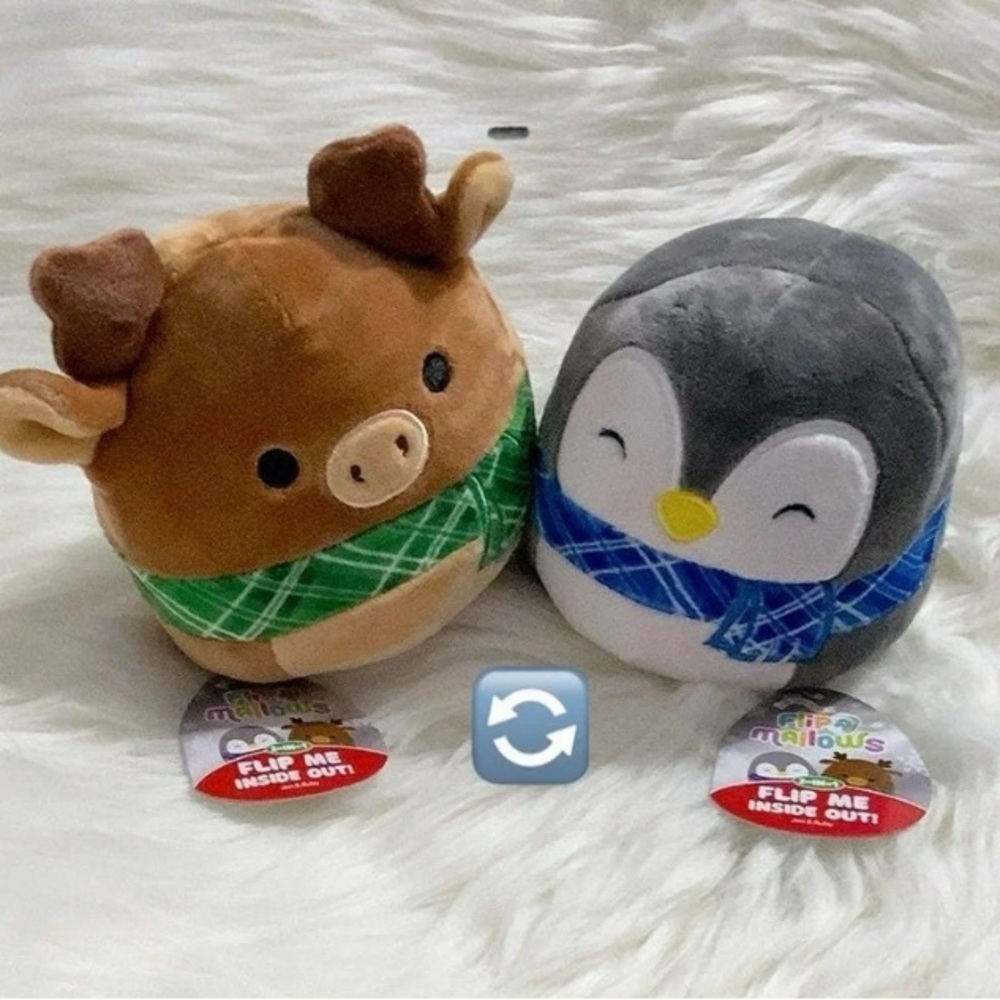 Squishmallow Jen the Penguin Flips to Ruby the Reindeer 5 inch FlipAmallows NWT
